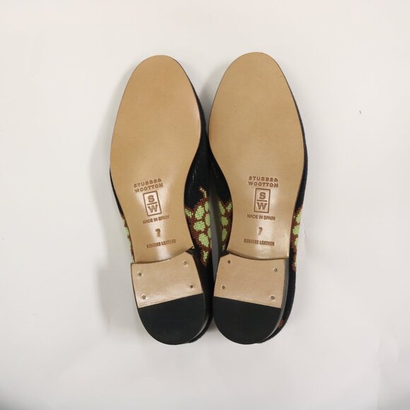 NEW Limited Edition Stubbs & Wootton Needlepoint Size 7 Turtle Slippers - Picture 7 of 8